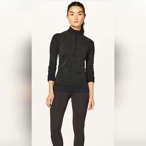 Lululemon Rest Less 1/2 ZipBlack / Armory (Green) Running Performance Wear | 10